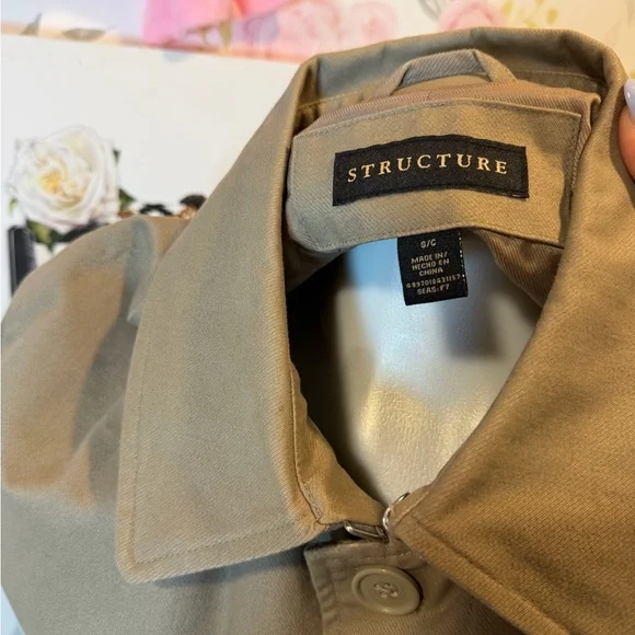 Structure Vintage Men's Beige Trench Coat - Picture 4 of 8
